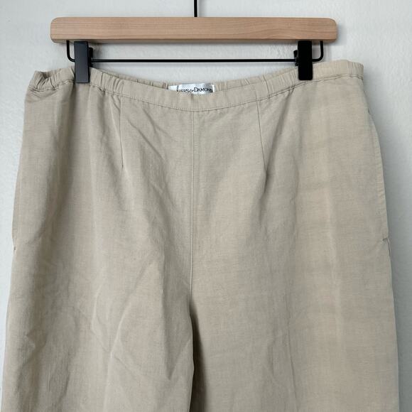 Vintage Drapers & Damons Womens Beige Linen Blend Pants Stretch Pull-On Size 8 - Picture 3 of 8